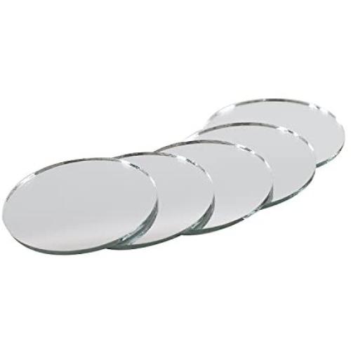 Super Z Outlet Mini Round 2'' Inch Small Glass Mirror Circles for Arts & Crafts Projects, Traveling, Framing, Decoration (50 Pieces)