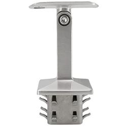 Stainless Steel 316 Grade 2 x 2'' Post Mount Adjustable 2'' OD Radius Saddle Handrail Support, SH-151, Satin Finish