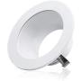 TORCHSTAR 4 Inch Recessed Can Light Trim with White Metal Step Baffle, for 4 Inch Recessed Can, Fit Halo/Juno Remodel Recessed Housing, Line Voltage Available, Pack of 6