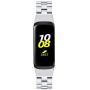 Compatible with Samsung Galaxy Fit SM-R370 Bands, Galaxy Fit Watch Band Solid Stainless Steel Metal Replacement Bracelet Strap for Galaxy Fit SM-R370 Smart Watch, Adjustable (Silver)