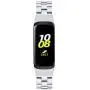 Compatible with Samsung Galaxy Fit SM-R370 Bands, Galaxy Fit Watch Band Solid Stainless Steel Metal Replacement Bracelet Strap for Galaxy Fit SM-R370 Smart Watch, Adjustable (Silver)