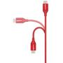 Amazon Basics Double Braided Nylon USB-C to USB-A 2.0 Fast Charging Cable, 3A - 1-Foot, Red