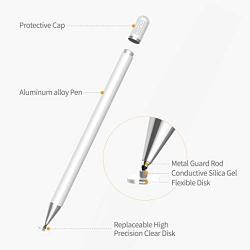 Stylus Pens for Touch Screens iPad Pencil, Magnetism Cap Capacitive Pen with Replacement Fine Point Fiber Disc Tips for Apple/iPhone/iPad Pro/Mini/air/Android/Microsoft/Surface/Tablet Or Kids Drawing