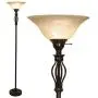 Floor Lamp for Living Room Decor by Light Accents - Tall Floor Lamp Bed Room Decor - Traditional Iron Scrollwork Standing Lamp Pole Light with Alabaster Glass Bowl Shade – 70'' Tall- (Bronze) Floor Lamp for Living Room Decor by Light Accents - Tall Floor Lamp Bed Room Decor - Traditional Iron Scrollwork Standing Lamp Pole Light with Alabaster Glass Bowl Shade – 70'' Tall- (Bronze)