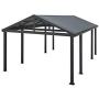 Sojag 20 x 12 Samara Carport with Aluminum Frame and 10 High Galvanized Steel Roof for Easy Drive Through Access, Gray