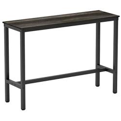 Teraves Bar Table with Solid Metal Frame,Counter Height Table Kitchen Bar Table for Dining Room,Living Room (47.24'', Black Oak)