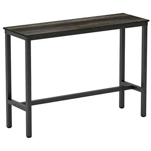 Teraves Bar Table with Solid Metal Frame,Counter Height Table Kitchen Bar Table for Dining Room,Living Room (47.24'', Black Oak)