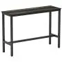 Teraves Bar Table with Solid Metal Frame,Counter Height Table Kitchen Bar Table for Dining Room,Living Room (47.24'', Black Oak)