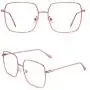 Slocyclub Oversized Blue Light Blocking Glasses for Women Men Non Prescription Metal Square Computer Glasses Slocyclub Oversized Blue Light Blocking Glasses for Women Men Non Prescription Metal Square Computer Glasses