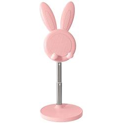 SANSHIYI Bunny Ear Cell Phone Stand, Adjustable Metal Rabbit Phone Holder Rack for Phone Pad Tablet Laptop Desktop Accessories