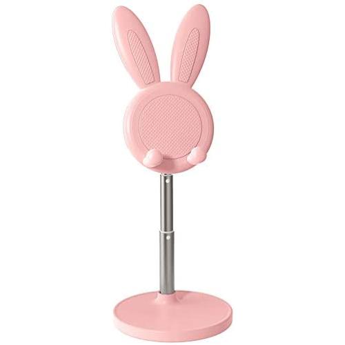SANSHIYI Bunny Ear Cell Phone Stand, Adjustable Metal Rabbit Phone Holder Rack for Phone Pad Tablet Laptop Desktop Accessories