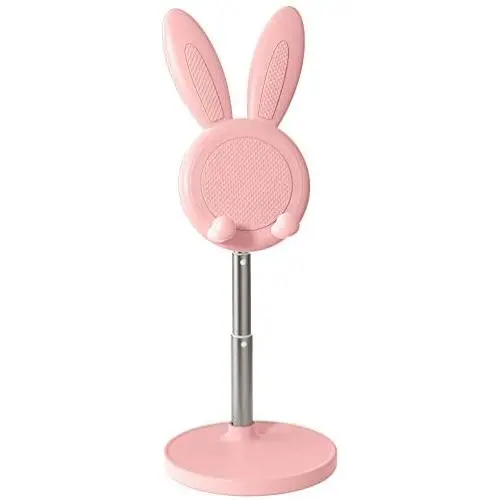 SANSHIYI Bunny Ear Cell Phone Stand, Adjustable Metal Rabbit Phone Holder Rack for Phone Pad Tablet Laptop Desktop Accessories SANSHIYI Bunny Ear Cell Phone Stand, Adjustable Metal Rabbit Phone Holder Rack for Phone Pad Tablet Laptop Desktop Accessories
