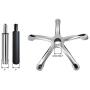 25'' Stool Chair Base Replacement Parts to Repair Office Swivel Pneumatic Chair Bottom, Strong Aluminum Metal