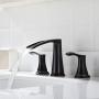 PARLOS Waterfall Widespread Bathroom Faucet Double Handles with Metal Pop Up Drain & cUPC Faucet Supply Lines, Oil Rubbed Bronze , Demeter 1431803 PARLOS Waterfall Widespread Bathroom Faucet Double Handles with Metal Pop Up Drain & cUPC Faucet Supply Lines, Oil Rubbed Bronze , Demeter 1431803