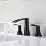 PARLOS Waterfall Widespread Bathroom Faucet Double Handles with Metal Pop Up Drain & cUPC Faucet Supply Lines, Oil Rubbed Bronze , Demeter 1431803