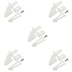 Maxmoral 5 Sets RC Fixed Wing Airplane Control Horn Kit - 5X Nylon Control Horn + 5X Clevis + 5X 1.2x180mm Push/Pull Rod + 5X 1.3mm Fast Holder + 1x M3 Wrench