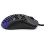Gwolves Hati HTM Ultra Lightweight Honeycomb Design Wired Gaming Mouse 3360 Sensor - PTFE Skates - 6 Buttons - Only 61G (Black/Purple)