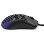 Gwolves Hati HTM Ultra Lightweight Honeycomb Design Wired Gaming Mouse 3360 Sensor - PTFE Skates - 6 Buttons - Only 61G (Black/Purple)