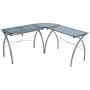 SD STUDIO DESIGNS Futura LS WorkCenter with Tilt Top Adjustable Drafting Table Craft Table Drawing Desk Hobby Table Writing Desk Studio Desk, Silver / Blue Glass