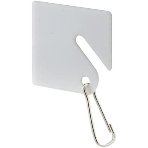 Prime-Line MP4269 Key, Plastic Tags, White, Steel Hook, Pack of 100, 100 Piece