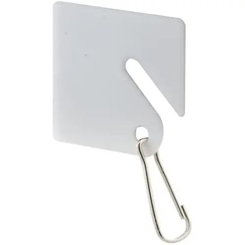 Prime-Line MP4269 Key, Plastic Tags, White, Steel Hook, Pack of 100, 100 Piece