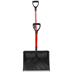 Snow Joe SJ-SHLV01-RED Shovelution Strain-Reducing Snow Shovel | 18-Inch | Spring Assisted Handle (Red)