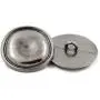 Bezelry 12 Pieces Rustic Round Metal Shank Buttons. 23mm (7/8 inch) (Gray Silver)