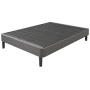 Classic Brands Claridge Upholstered Mattress Foundation | Platform Bed | Metal Frame with Wood Slat Support | Grey, Queen