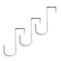Tetra-Teknica EDH-3P Vinyl Coated Over The Door Hook Fits Door up to 1⅜ Inch Thick, 3 per Pack, Color White