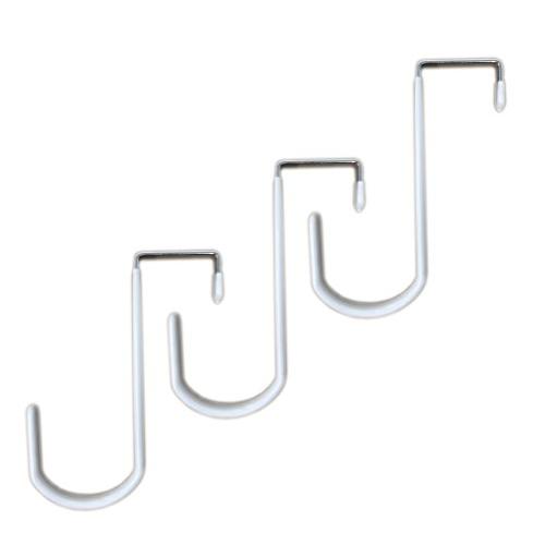 Tetra-Teknica EDH-3P Vinyl Coated Over The Door Hook Fits Door up to 1⅜ Inch Thick, 3 per Pack, Color White