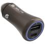 Delfy Tropo Metal - Fast Dual Car Charger - 2 Ports USB-A QC 3.0 USB-C PD 3.0-36W Quick Charge Power Adapter - Circuit Protection - iPhone 11/11 Pro/11 Pro Max/XS/XR/X/8, iPad Pro/Air/Mini, Samsung