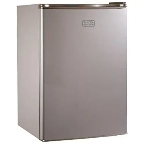 BLACK+DECKER BCRK25V Compact Refrigerator Energy Star Single Door Mini Fridge with Freezer, 2.5 Cubic Feet, VCM, Brushed Metal Finish BLACK+DECKER BCRK25V Compact Refrigerator Energy Star Single Door Mini Fridge with Freezer, 2.5 Cubic Feet, VCM, Brushed Metal Finish
