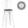 DHP Luxor 30'' Metal Wood Seat, White, Set of 2 Bar Stool DHP Luxor 30'' Metal Wood Seat, White, Set of 2 Bar Stool