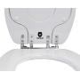TOPSEAT TinyHiney Potty Round Toilet Seat, Adult/Child, w/Chromed Metal Hinges (White)