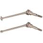 ZYCST 2PCS Aluminum Alloy Front Universal Driveshafts Dog Bone Replacement Part for WLtoys 12428 12423 1:12 RC Car Truck Buggy Car(Silver)