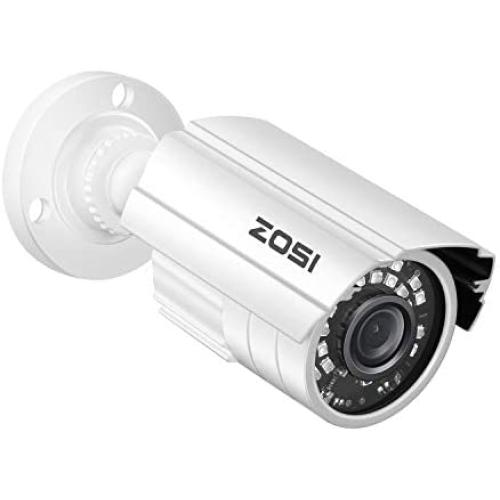 ZOSI 1080P 2.0MP HD 1920TVL Hybrid 4-in-1 TVI/CVI/AHD/960H CVBS CCTV Security Camera Indoor Outdoor, 80ft Night Vision,Aluminum Metal Cam, For 960H,720P,1080P,5MP,4K analog Surveillance DVR (White)