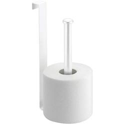 mDesign Metal Wire Over The Tank Toilet Tissue Paper Roll Holder Dispenser and Reserve for Bathroom Storage and Organization - Hanging, Holds 2 Rolls - Matte White