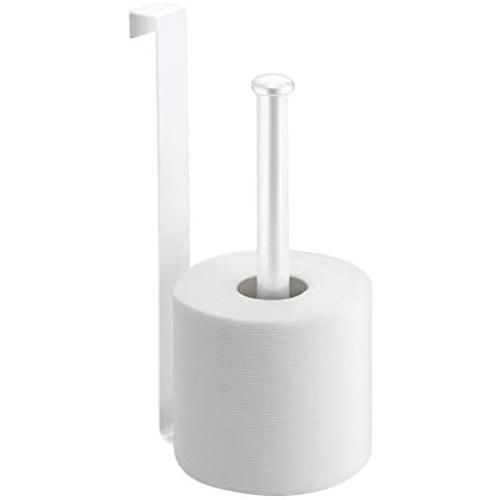mDesign Metal Wire Over The Tank Toilet Tissue Paper Roll Holder Dispenser and Reserve for Bathroom Storage and Organization - Hanging, Holds 2 Rolls - Matte White mDesign Metal Wire Over The Tank Toilet Tissue Paper Roll Holder Dispenser and Reserve for Bathroom Storage and Organization - Hanging, Holds 2 Rolls - Matte White