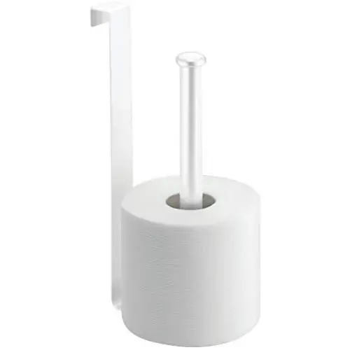 mDesign Metal Wire Over The Tank Toilet Tissue Paper Roll Holder Dispenser and Reserve for Bathroom Storage and Organization - Hanging, Holds 2 Rolls - Matte White