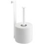 mDesign Metal Wire Over The Tank Toilet Tissue Paper Roll Holder Dispenser and Reserve for Bathroom Storage and Organization - Hanging, Holds 2 Rolls - Matte White mDesign Metal Wire Over The Tank Toilet Tissue Paper Roll Holder Dispenser and Reserve for Bathroom Storage and Organization - Hanging, Holds 2 Rolls - Matte White