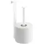 mDesign Metal Wire Over The Tank Toilet Tissue Paper Roll Holder Dispenser and Reserve for Bathroom Storage and Organization - Hanging, Holds 2 Rolls - Matte White