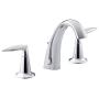 KOHLER Alteo 2-Handle Widespread Bathroom Faucet with Metal Drain Assembly in Polished Chrome, K-45102-4-CP