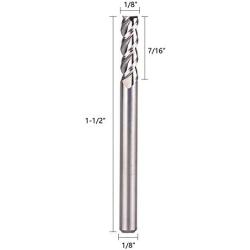 SpeTool 1/8 End Mills for Aluminum 3 Flutes CNC Spiral Router Bits for Aluminum Cut Non-Ferrous Metal Upcut 1.5 inches Long 5 Pieces