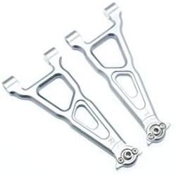 Losi 1/10 Baja Rey 4WD Desert Truck (LOS03008) Upgrade Parts Aluminum Front Upper Suspension Arm - 1 Pair Set Gray Silver