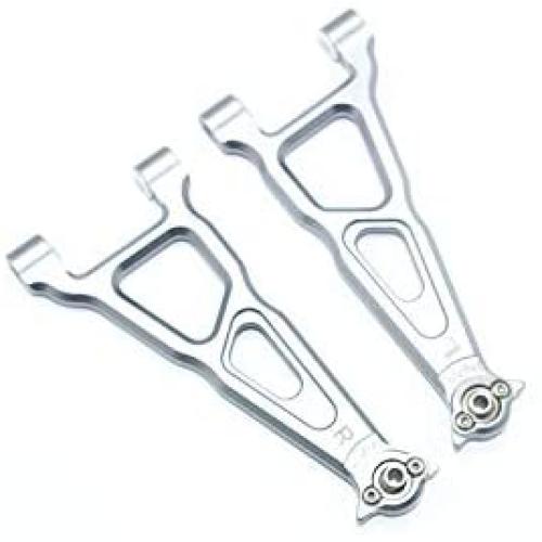 Losi 1/10 Baja Rey 4WD Desert Truck (LOS03008) Upgrade Parts Aluminum Front Upper Suspension Arm - 1 Pair Set Gray Silver