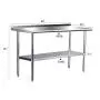 Stainless Steel Table for Prep & Work 24 x 48 Inches, NSF Commercial Heavy Duty Table with Undershelf and Backsplash for Restaurant, Home and Hotel Stainless Steel Table for Prep & Work 24 x 48 Inches, NSF Commercial Heavy Duty Table with Undershelf and Backsplash for Restaurant, Home and Hotel