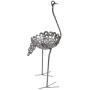 African Recycled Metal Ostrich Plant Holder Statue, Large