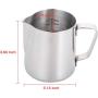Espresso Steaming Pitcher 12 oz,Espresso Milk Frothing Pitcher 12 oz,Coffee Milk Frothing Cup,Coffee Steaming Pitcher 12 oz/350 ml