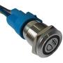 Etopar 12V 5A 19mm Car Auto Blue LED Light Lamp Fog Push Button Stainless Steel Metal Toggle Switch Socket Plug