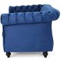 Christopher Knight Home Karen Traditional Chesterfield Loveseat Sofa, Navy Blue and Dark Brown, 61.75 x 33.75 x 27.75,306027
